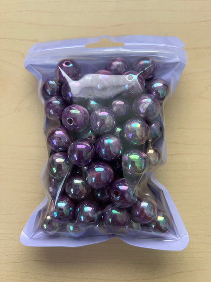 16mm Beads - Galaxy Style Beads - Purple Color Only Bag