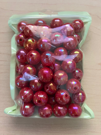16mm Beads - Iridescent Style Beads - Red Color Only Bag
