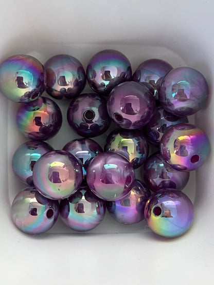 16mm Beads - Galaxy Style Beads - Purple Color Only Bag