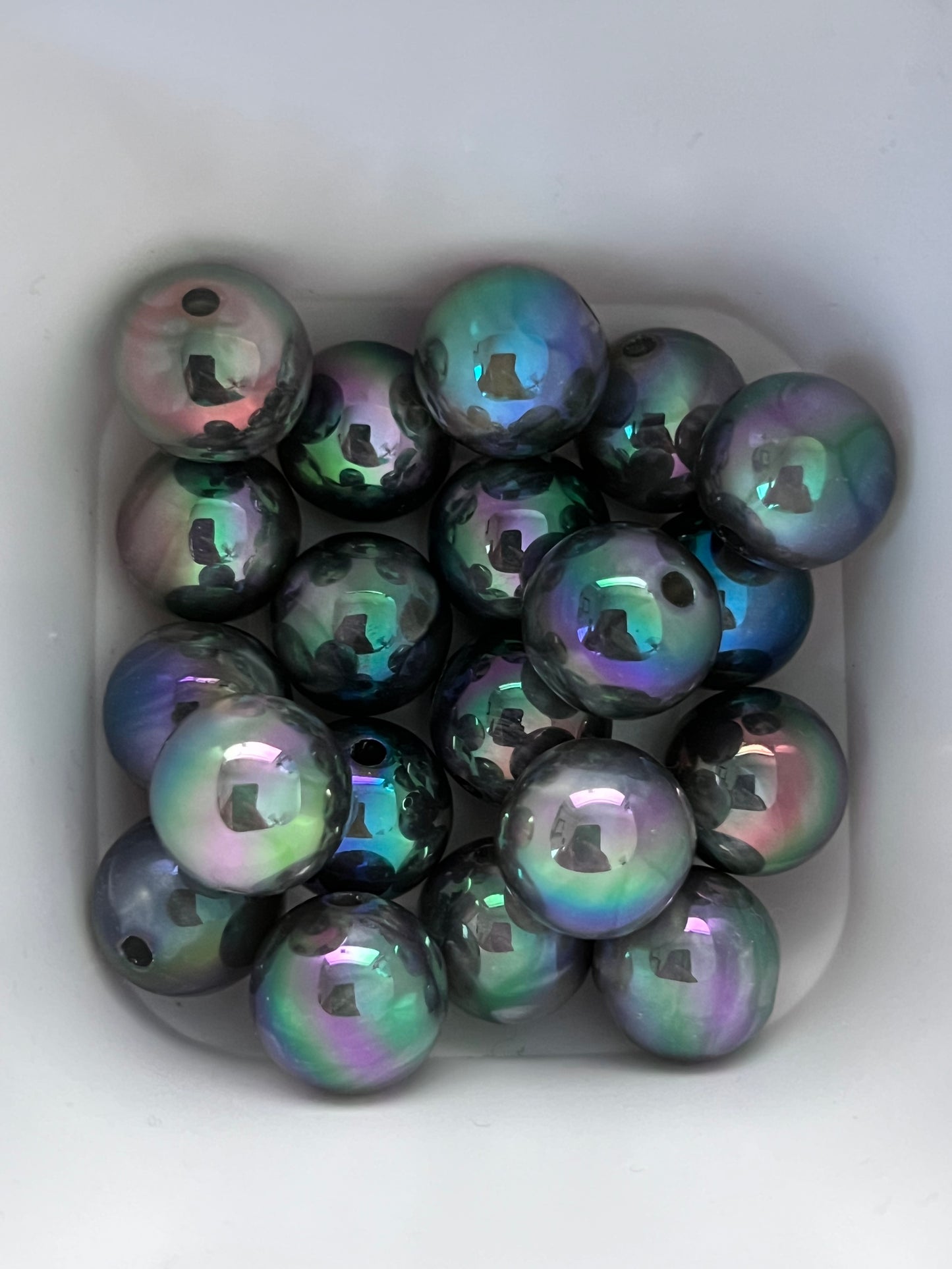 16mm Beads - Galaxy Style Beads - Dark Gray Color Only Bag