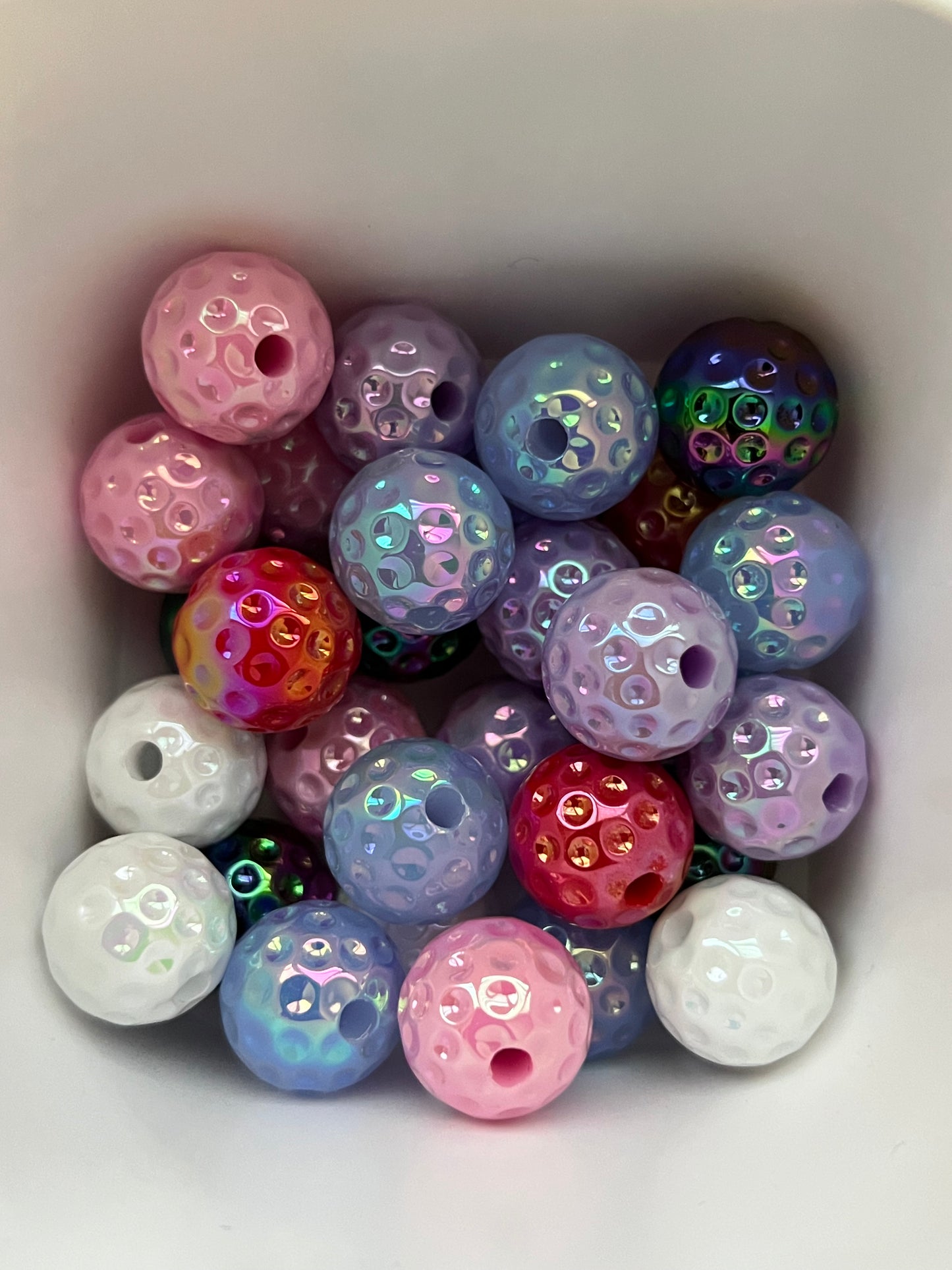 16mm Beads - Golf Ball Style Beads - Random Color Mixed Bag