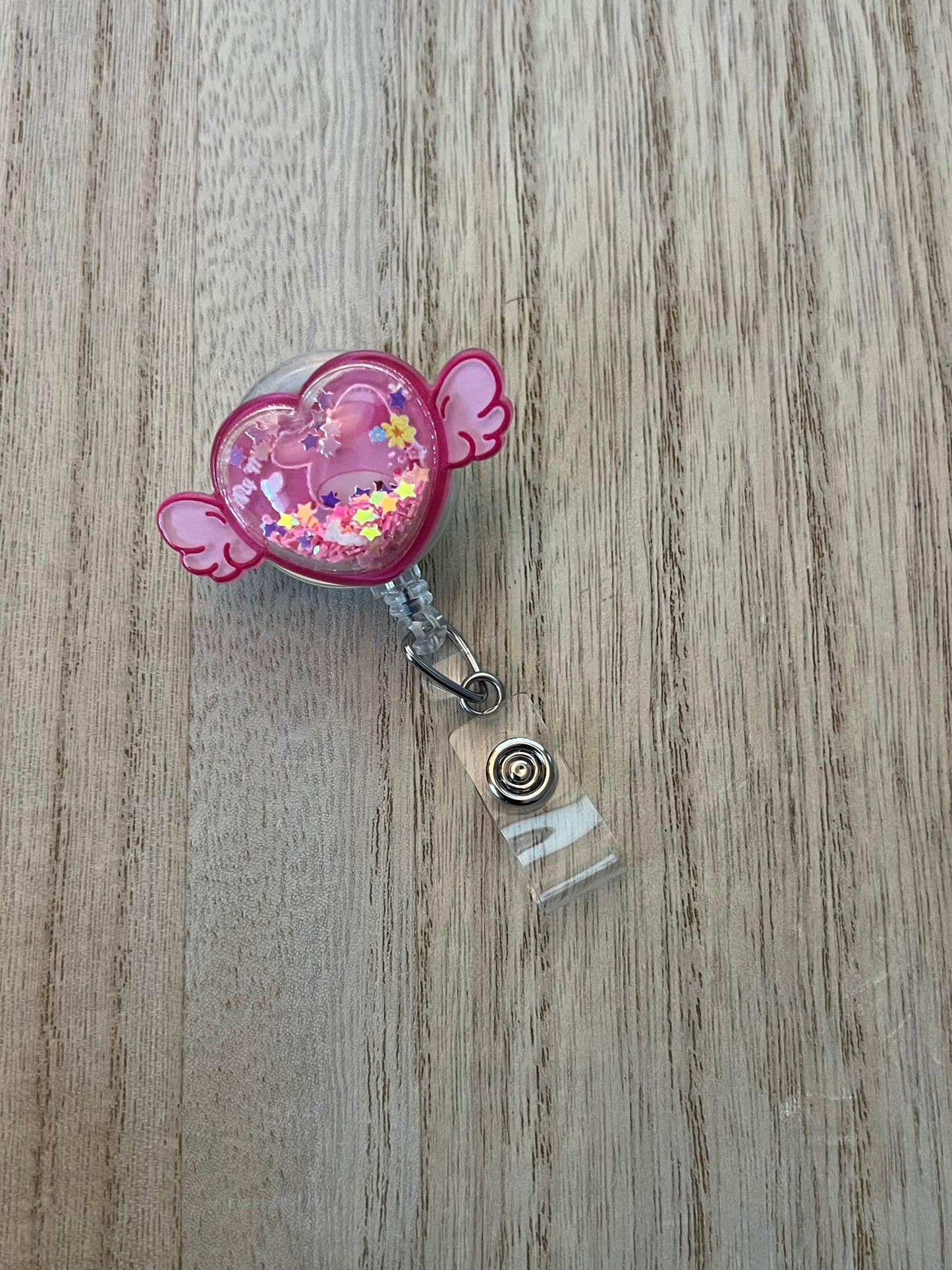 Kawaii Heart Wings Series Badge Reel with Alligator Clip