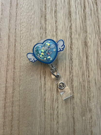Kawaii Heart Wings Series Badge Reel with Alligator Clip