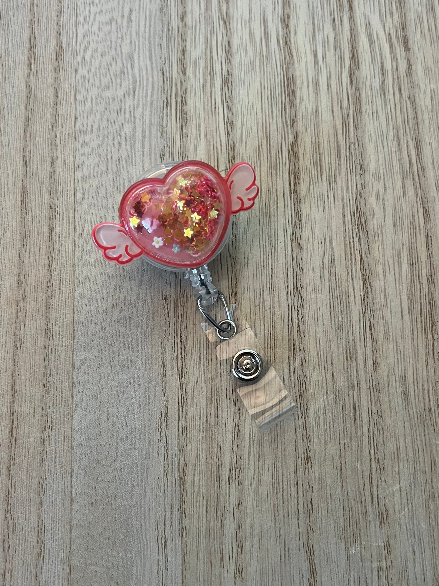 Kawaii Heart Wings Series Badge Reel with Alligator Clip