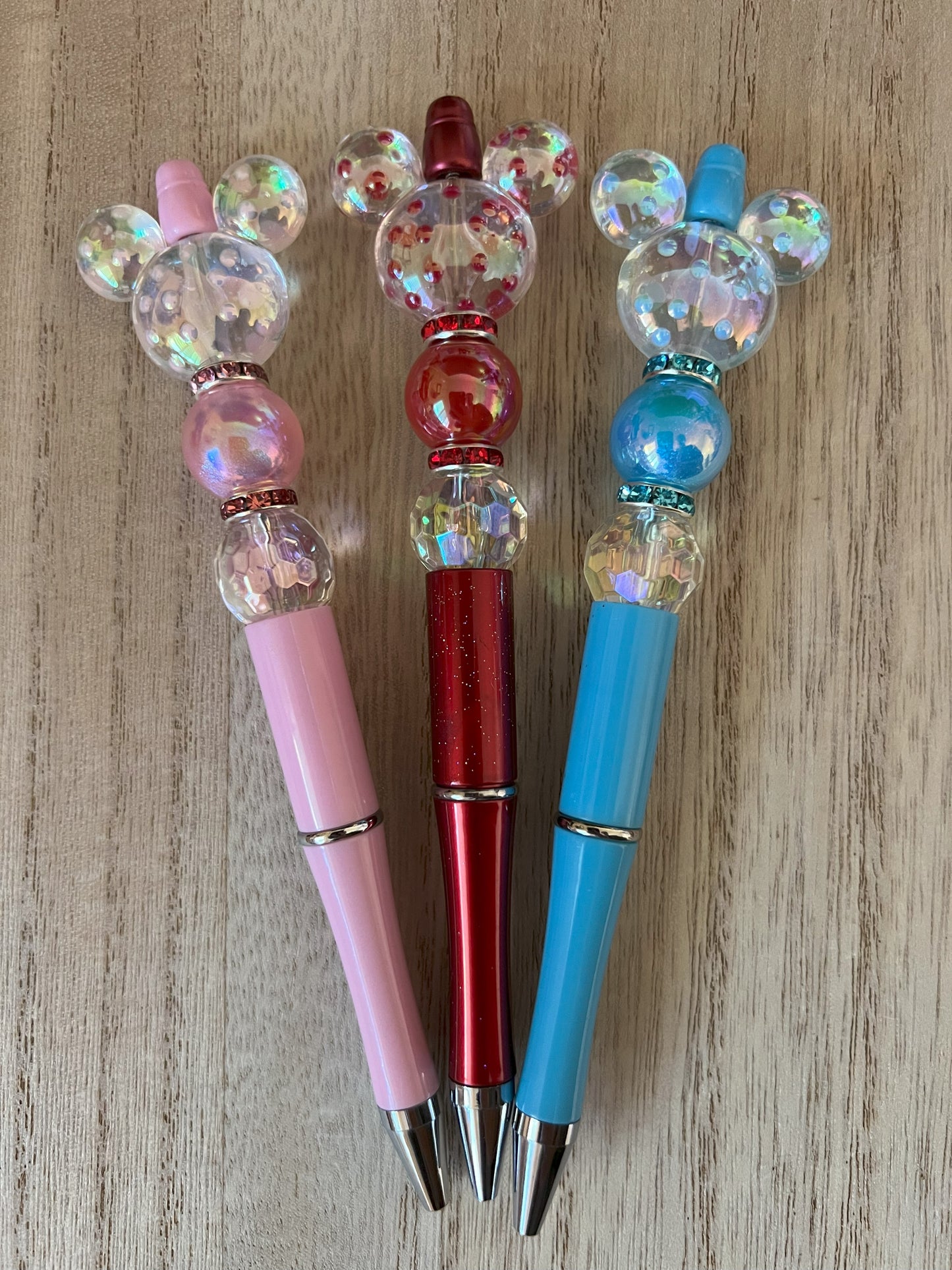 Mouse Polka Dot with Disco Beads Beaded Pens